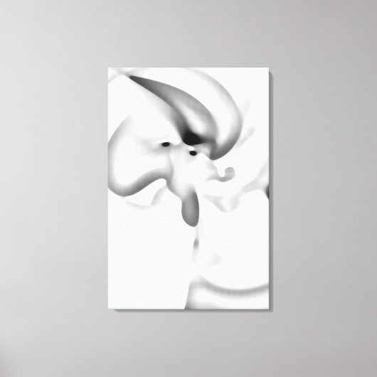 Bevroren: Abstract grijs, wit & zwart Canvas Afdruk (Voorkant)