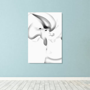 Bevroren: Abstract grijs, wit & zwart Canvas Afdruk