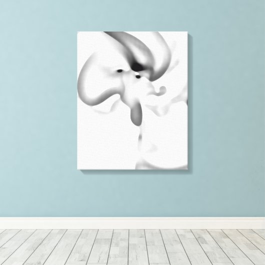 Bevroren: Abstract grijs, wit & zwart Canvas Afdruk (Insitu (Houten vloer))