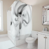 Bevroren: Abstract grijs, wit & zwart Douchegordijn (In situ)