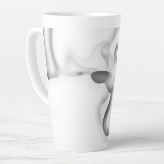 Bevroren: Abstract grijs, wit & zwart Latte Mok (Linkerhoek)