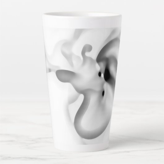 Bevroren: Abstract grijs, wit & zwart Latte Mok (Voorkant)