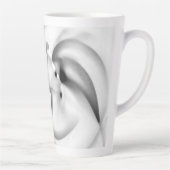 Bevroren: Abstract grijs, wit & zwart Latte Mok (Rechts)