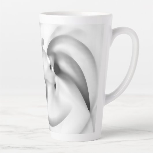 Bevroren: Abstract grijs, wit & zwart Latte Mok (Rechts)