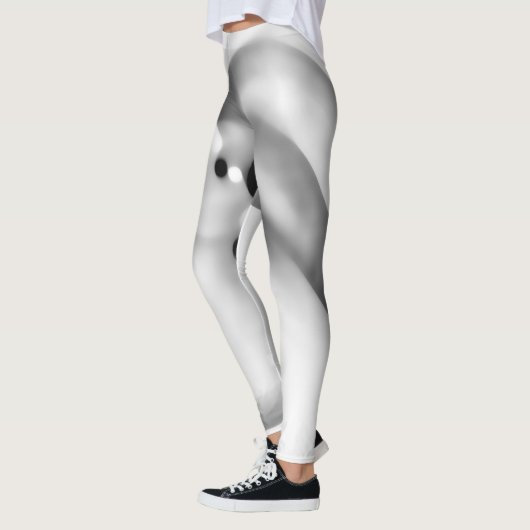 Bevroren: Abstract grijs, wit & zwart Leggings (Links)