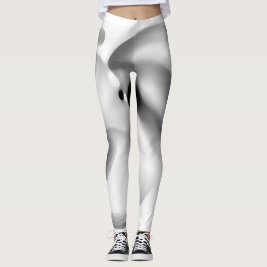 Bevroren: Abstract grijs, wit & zwart Leggings (Voorkant)