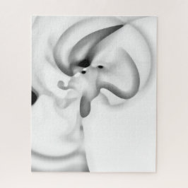 Bevroren: Abstract grijs, wit & zwart Legpuzzel