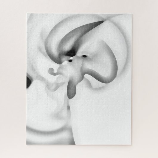 Bevroren: Abstract grijs, wit & zwart Legpuzzel (Verticaal)