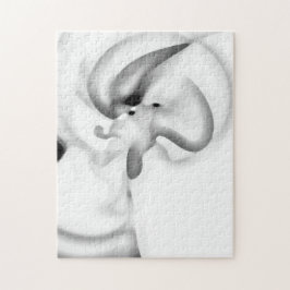 Bevroren: Abstract grijs, wit & zwart Legpuzzel