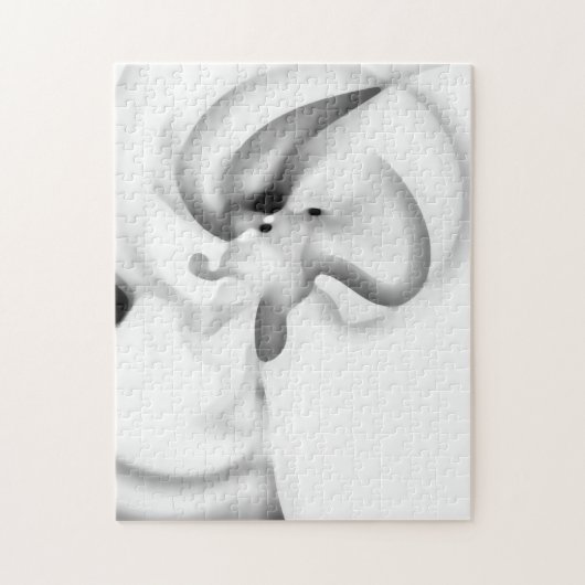 Bevroren: Abstract grijs, wit & zwart Legpuzzel (Verticaal)