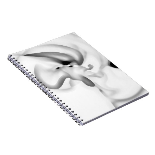 Bevroren: Abstract grijs, wit & zwart Notitieboek (Rechterzijde)