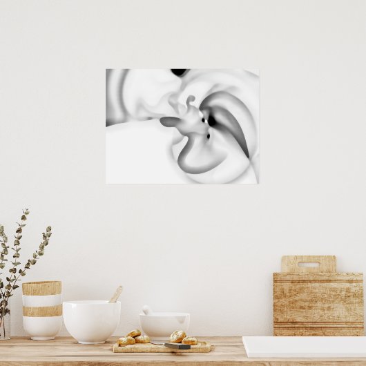 Bevroren: Abstract grijs, wit & zwart Poster (Keuken)