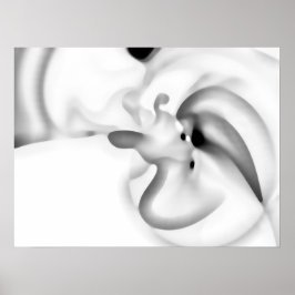 Bevroren: Abstract grijs, wit & zwart Poster