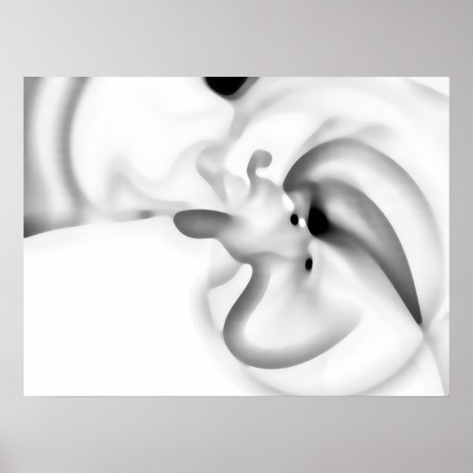 Bevroren: Abstract grijs, wit & zwart Poster (Voorkant)