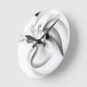 Bevroren: Abstract grijs, wit & zwart Ronde Klok (Hoek)