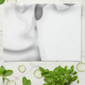 Bevroren: Abstract grijs, wit & zwart Theedoek (Gevouwen)