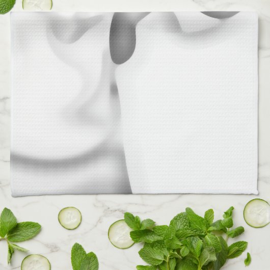 Bevroren: Abstract grijs, wit & zwart Theedoek (Gevouwen)