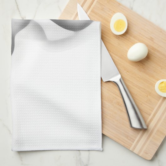 Bevroren: Abstract grijs, wit & zwart Theedoek (Quarter Fold)