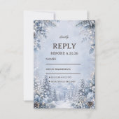 Bevroren Alpenbos RSVP Kaartje (Voorkant)