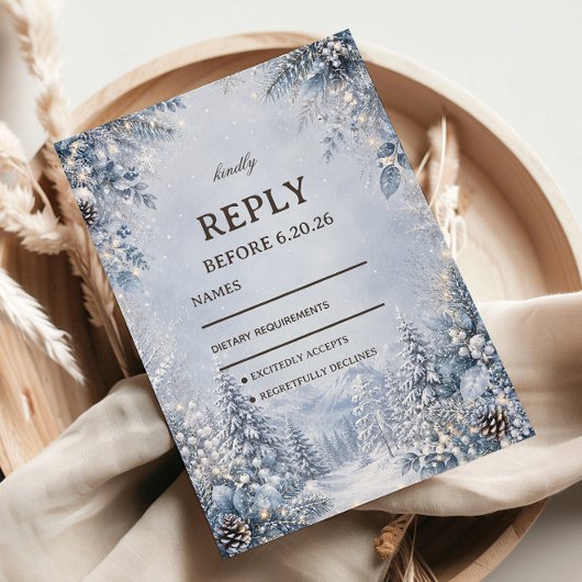 Bevroren Alpenbos RSVP Kaartje