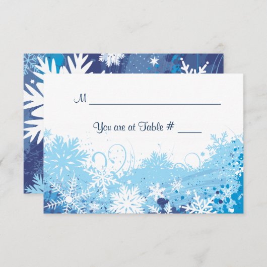 Bevroren Bar Bat Mitzvah Escort Zitplaats Kaart (Voorkant / Achterkant)