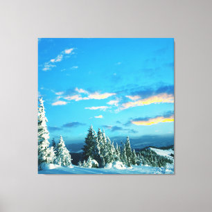 bevroren berg canvas afdruk