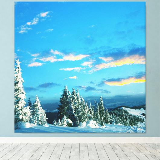 bevroren berg canvas afdruk (Insitu (Houten vloer))