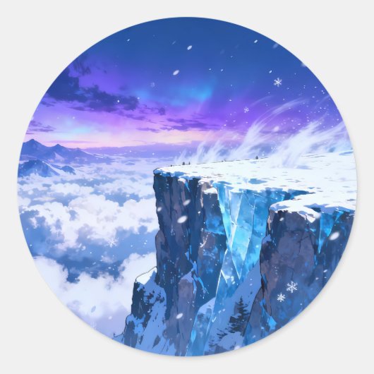 Bevroren Berg Lucht Ronde Sticker (Voorkant)