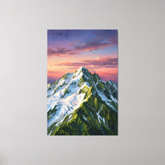 Bevroren berg natuur liefhebber canvas wandkunst afdruk