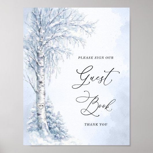 Bevroren berk gastboek bord poster (Voorkant)
