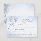 Bevroren berkenboom bruiloft RSVP kaart (Voorkant / Achterkant)
