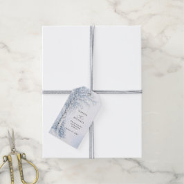 Bevroren berkenboom huwelijkscadeautags cadeaulabel