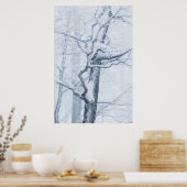 Bevroren besneeuwde boom poster (Keuken)