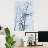 Bevroren besneeuwde boom poster (Thuiskantoor)