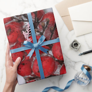 Bevroren Bessen op een Tak Foto Cadeaupapier
