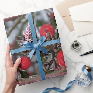 Bevroren Bessen op een Tak Foto Cadeaupapier