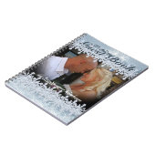 Bevroren Blau Winter Aangepaste Foto Bruiloft Gast Notitieboek (Linkerzijde)