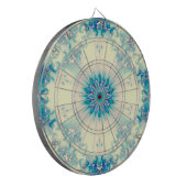 Bevroren, blauw winterpatroon van Snowflake Dartbord (Voorkant Links)