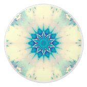 Bevroren, blauw winterpatroon van Snowflake Keramische Knop (Voorkant)