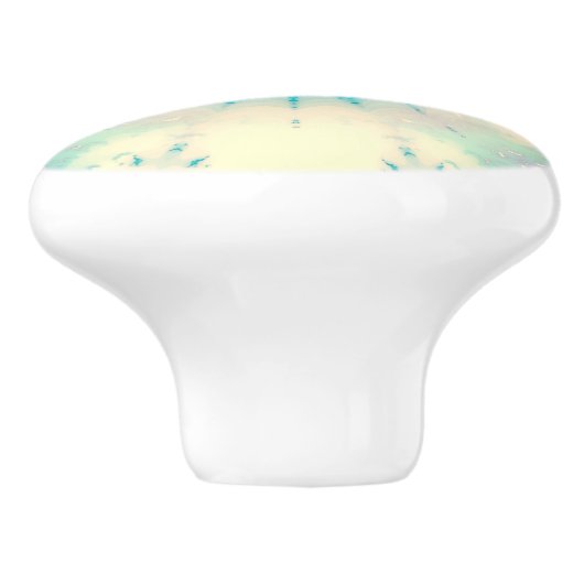 Bevroren, blauw winterpatroon van Snowflake Keramische Knop (Zijkant)