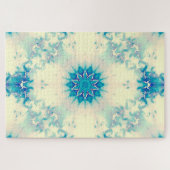 Bevroren, blauw winterpatroon van Snowflake Legpuzzel (Horizontaal)