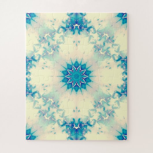 Bevroren, blauw winterpatroon van Snowflake Legpuzzel (Verticaal)