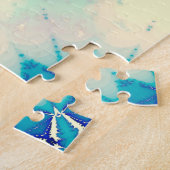 Bevroren, blauw winterpatroon van Snowflake Legpuzzel (Zijkant)