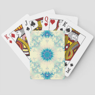 Bevroren, blauw winterpatroon van Snowflake Pokerkaarten