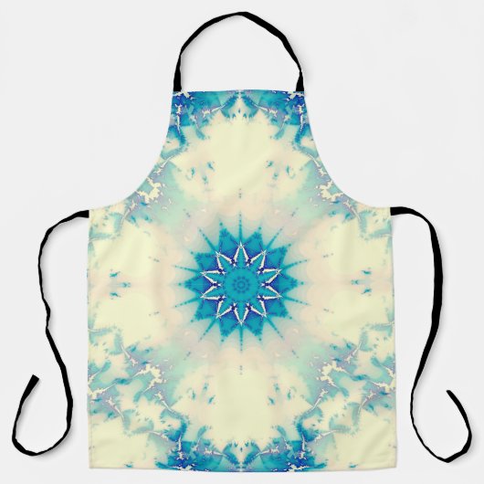 Bevroren, blauw winterpatroon van Snowflake Schort (Voorkant)