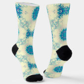 Bevroren, blauw winterpatroon van Snowflake Sokken (Gebogen)