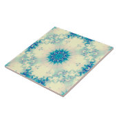 Bevroren, blauw winterpatroon van Snowflake Tegeltje (Zijkant)