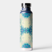 Bevroren, blauw winterpatroon van Snowflake Waterfles (Rechts)