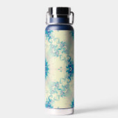 Bevroren, blauw winterpatroon van Snowflake Waterfles (Achterkant)