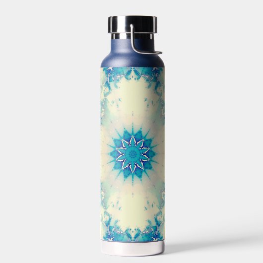 Bevroren, blauw winterpatroon van Snowflake Waterfles (Links)